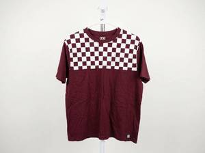 lot 25716 image: One Point One Checkerboard T-Shirt Maroon White - L