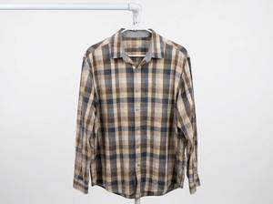 lot 25739 image: Tahari Brown Plaid Button Down Shirt