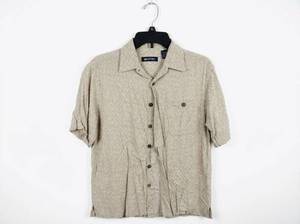 lot 25747 image: Puritan beige short-sleeve button-up camp shirt - S