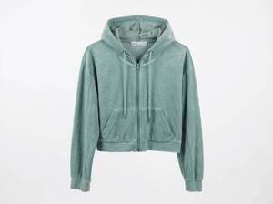 lot 25750 image: Zoe Teal Cropped Full-Zip Hoodie - XL