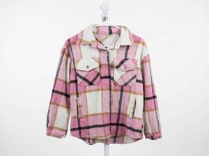 lot 25760 image: Pink, White, and Black Plaid Flannel Shirt-Jacket - XS