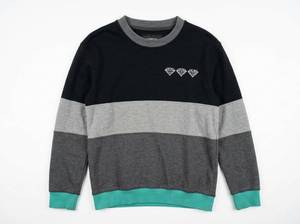 lot 25766 image: Carbon Black, Grey, and Teal Colorblock Crewneck Sweatshirt - XL