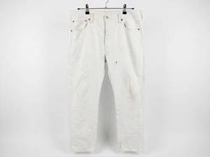 lot 25793 image: Levi Strauss 501 White Denim Jeans W36 L32