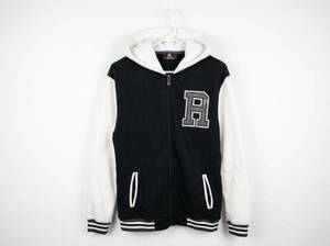 lot 25799 image: Red Ape Black & White Varsity Hoodie with R Logo - M