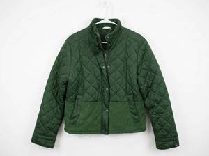 lot 25812 image: Time and Tru Quilted Puffer Jacket Green XL (16-18)