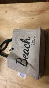 canvas Tote Bag with Black Handles -