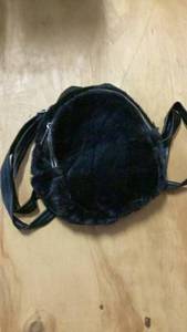 lot 145 image: Black Fur Round mini backpack Bag with Straps -