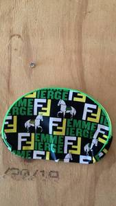 lot 159 image: Fashion Emme Ierge Pattern Cosmetic Pouch Green Trim new