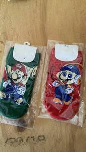 lot 183 image: Super Mario Luigi Socks 2 Pair Green Red