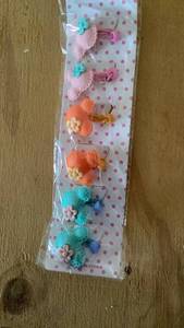 lot 198 image: mouse Hair Clips Set 6 Pieces Assorted Colors Flower