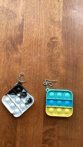 lot 211 image: Pop It Fidget Toy Keychain 2-Pack Square and Rectangle