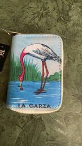 lot 214 image: La Garza Heron Woven Wallet Zip Coin Purse