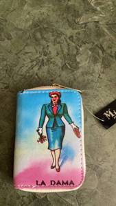 lot 216 image: La Dama Loteria Wallet Zippered Clutch
