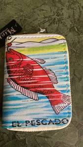 lot 232 image: El Pescado Fish Print Zippered Pouch wallet