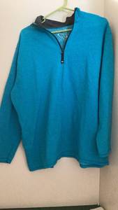 lot 272 image: Turquoise Quarter-Zip Pullover fleece with Black Collar by just my size in a 3x preloved