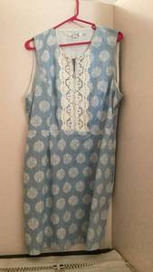 lot 279 image: Womens Clothing Lot 2 Pieces blue white dress and Patterned Top in size xxl preloved
