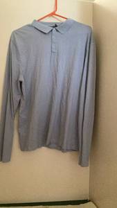 lot 298 image: Long Sleeve Polo Shirt Blue Gray xl capris s 16 preloved