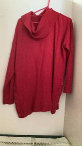 lot 299 image: Red Cowl Neck Pullover Sweater xl preloved