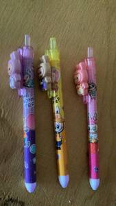 lot 326 image: 3-Pack Character Novelty Pens with Moveable Toppers