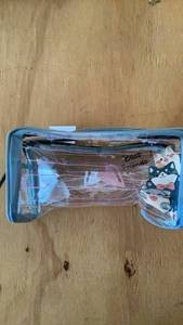 lot 339 image: Best Friends Cat cosmetic Case Blue Multi-Compartment Organizer