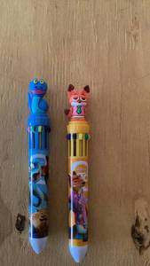 lot 380 image: Disney Character Pop-Up Pens 2-Pack Blue Fox Orange