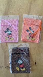 lot 389 image: Mickey Mouse crossbody bags3-Pack Pink Orange Brown