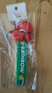 lot 447 image: Rainbow Cell Phone Accessory Keychain Red Flower