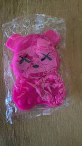 lot 450 image: Pink Bear Plush Figure with Closed Eyes Design coin purse