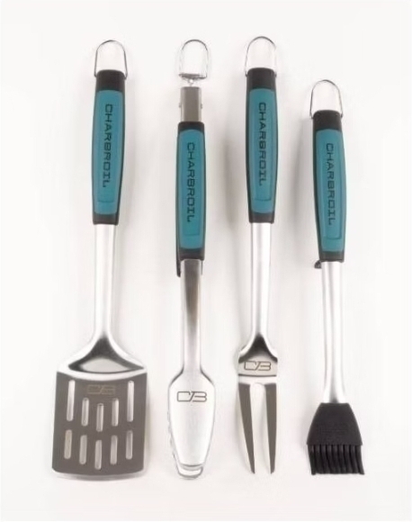 lot 20000 image: Char-Broil 4pc Comfort Grip Tool Heat-Resistant Grill Cookware Set