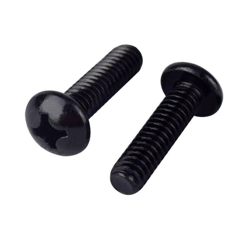 lot 73716 image: #10-24 x 58 (14 to 2 Available) Pan Head Machine Screws Black, Phillips Drive, 304 Stainless Steel 18-8, Full Thread, 40 PCS - Retail $8