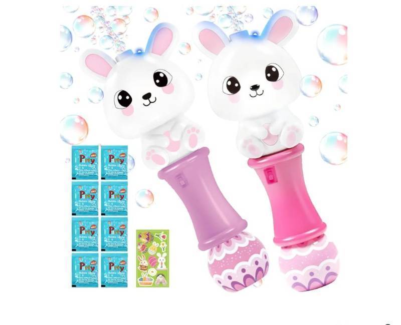 lot 18232 image: Automatic Bubble Guns 1 Pack 11.2 inch with Light (pink) - Retail $20