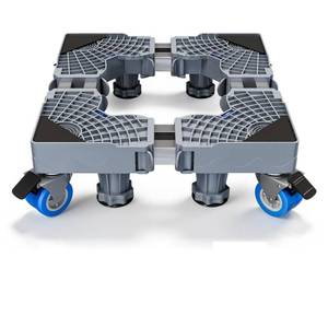 lot 59212 image: Mini Fridge Stand Mobile Base With 4 Locking Wheels And 8 Strong Feet 17-24.1 Inch, Heavy Duty Furniture Dolly for Washer, Mini Refrigerator and Dryer, Adjustable Mini Fridge Stand Washing Machine Stand Pedestal - Retail $38