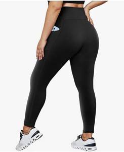 lot 59219 image: Plus Size Leggings with Pockets for Women - Yoga High Waist Tummy Control Pants for Workout, LargeXLarge. - Retail $14