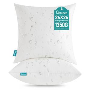 lot 59226 image: Waterproof Outdoor Pillow Inserts 26 x 26 Set of 2, Square Pillows - Retail $39