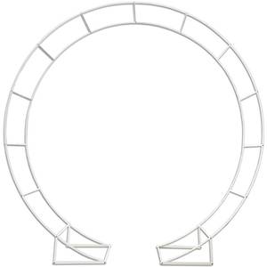 lot 59230 image: Garden Round Wedding Arch 6.5ft Metal Backdrop Stand with Base - Retail $25