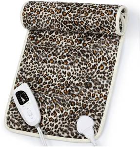 lot 59238 image: Heating Pad,Heated Blanket,Heating Pad for Back Neck,LeopardPrint,33x17 in - Retail $30