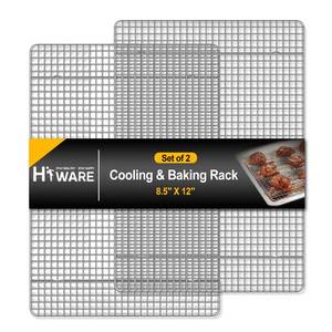 lot 59246 image: 2-Pack Cooling Racks for Baking - 8.5 x 12 - Quarter Size - Stainless Steel Wire Cookie Rack Fits Quarter Sheet Pan, Oven Safe for Cooking, Roasting, Grilling - Retail $12