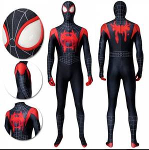 lot 59257 image: Spider-Man Into the Spider-Verse Miles Morales Cosplay Costume HD Printed Jumpsuits, X-Large - Retail $52