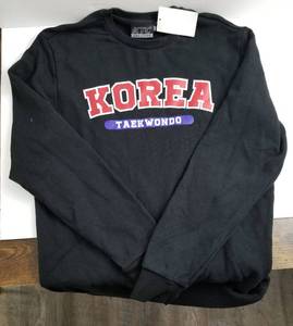 lot 59259 image: Black Korea Taekwondo Sweatshirt, Kids Size 14 to 16 (Adult X-Small) - Retail $40