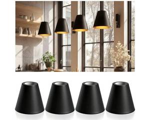 lot 59264 image: 4 Pcs Black Cone Industrial Replacement Lamp Shades, Iron Replacement Shades in a Cone Profile, Industrial Style - Retail $25