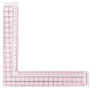 lot 59294 image: Sewing Ruler L-Square Ruler Clear Plastic 8 Inch Measuring Tool for Pattern Making and Fabric Sewing with French Curve Design. - Retail $6