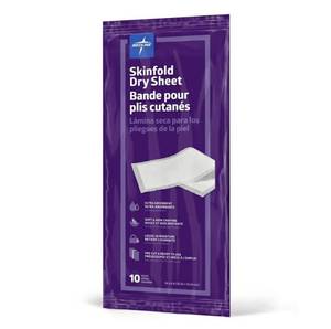 lot 59307 image: Medline Skinfold Dry Sheet, Skin Moisture Management, Soft, Non-Chafing, Pre-Cut & Ready to Use, 6 x 14 (10 Count). - Retail $11