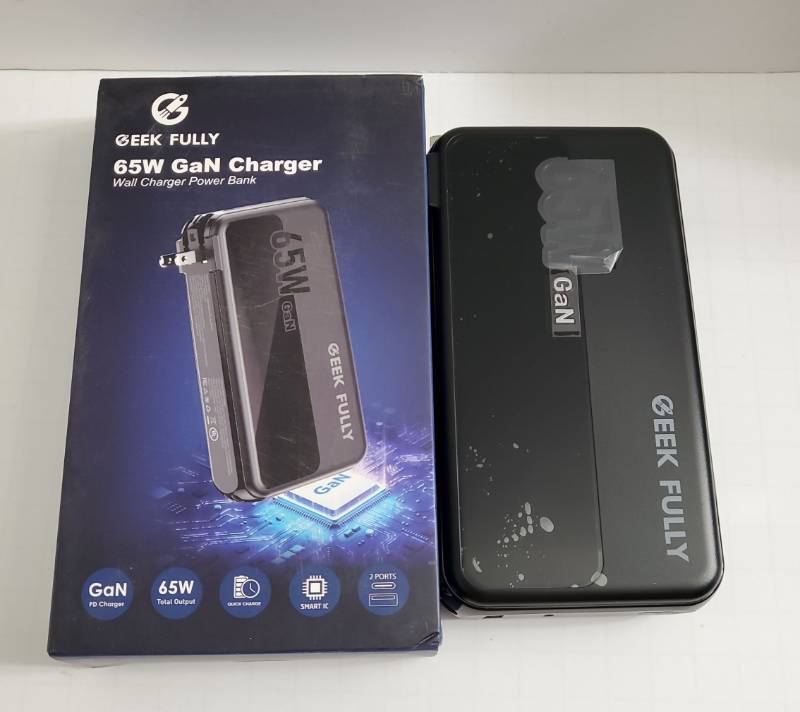 lot 18467 image: 2 in-1 Portable Charger Power Bank 14400mAh Battery Pack USB-C Portable Charger with GaN 65W Wall Charger Fast Charging  - Retail $50