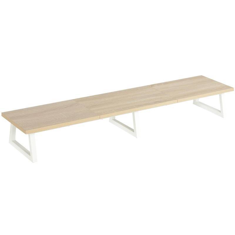 lot 58993 image: 42 inch Large Dual Monitor Riser, Desk Organizer Stand for TV Laptop - Retail $44