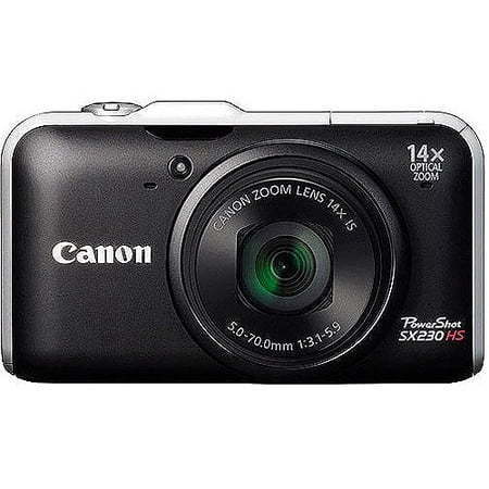 lot 29146 image: Canon PowerShot SX230 HS 12.1 MP CMOS Digital Camera with 14x Image Stabilized Zoom 28mm Wide-Angle Lens and 1080p Full-HD Video. Original MSRP $350. MISSING BATTERY. - Retail $260