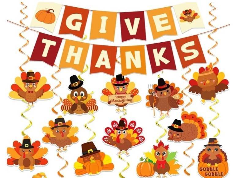 lot 29118 image: Happy Thanksgiving Day Backdrop for Autumn Fall Harvest Festival Give Thanks Thankful Turkey Pumpkin Birthday Baby Shower Party Supplies Decorations Banner Gifts Home Decor Background. ACTUAL ITEM DIFFERENT DESIGNCOLOR. - Retail $10