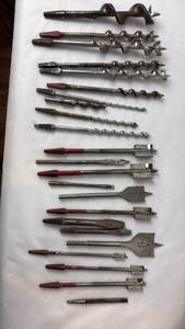lot 33 image: Lot of 23 Auger Bits and Drill Bits Mixed Sizes