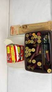 lot 74 image: Shotgun ammunition lot with vintage Browning adaptor