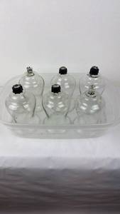 lot 83 image: 6-Pack Glass Lamp Shade Globes with Screw-In Adapter