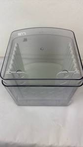 lot 94 image: Clear Plastic Storage Container with Removable Shelf Divider